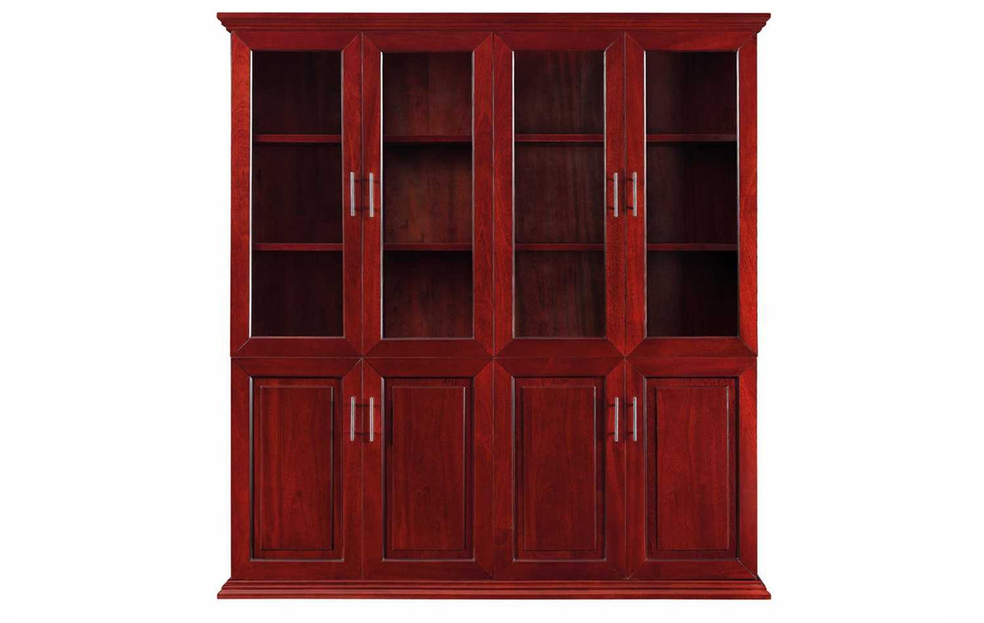 Four Glass Door Veneer Office Wall Unit