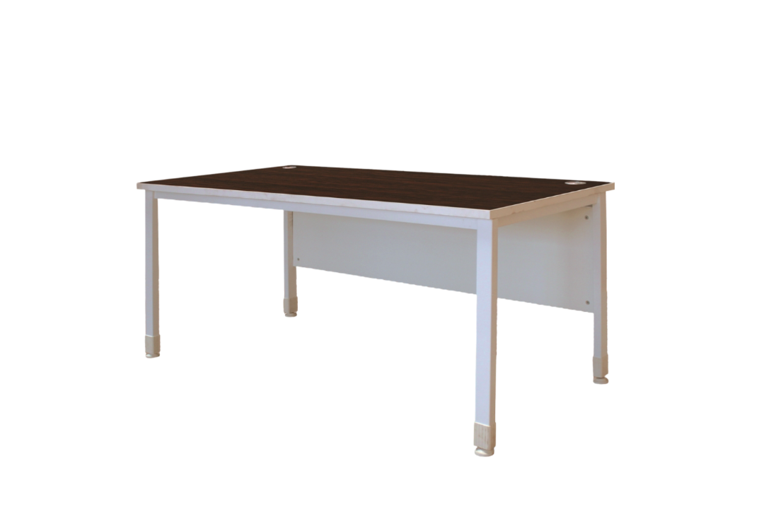 The Tano White & Mahogany 4 Drawer Office Desk