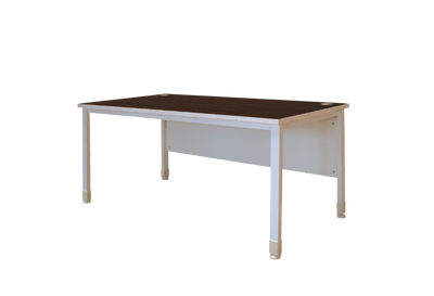 The Tano White & Mahogany 4 Drawer Office Desk