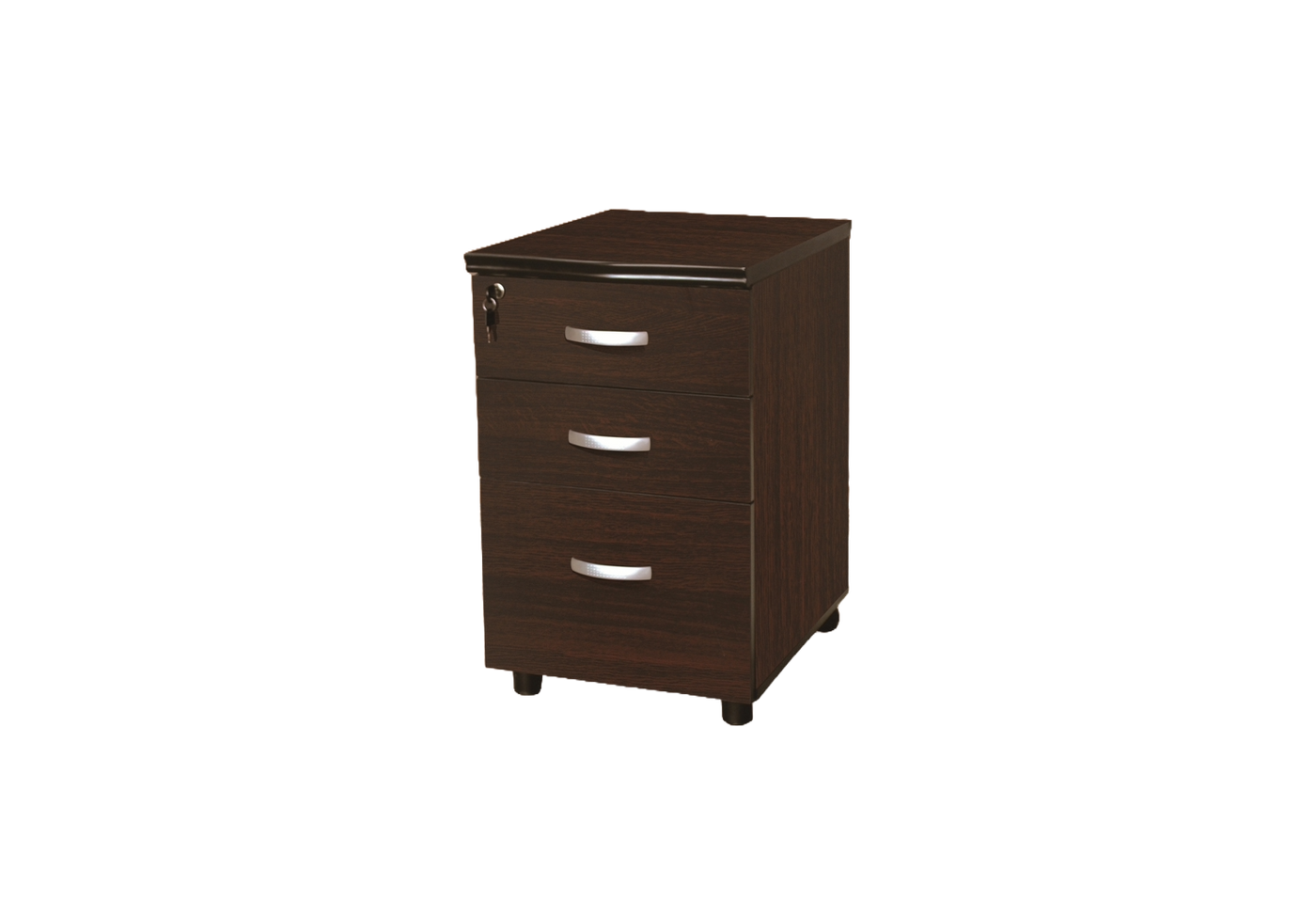 The Tano White & Mahogany 4 Drawer Office Desk