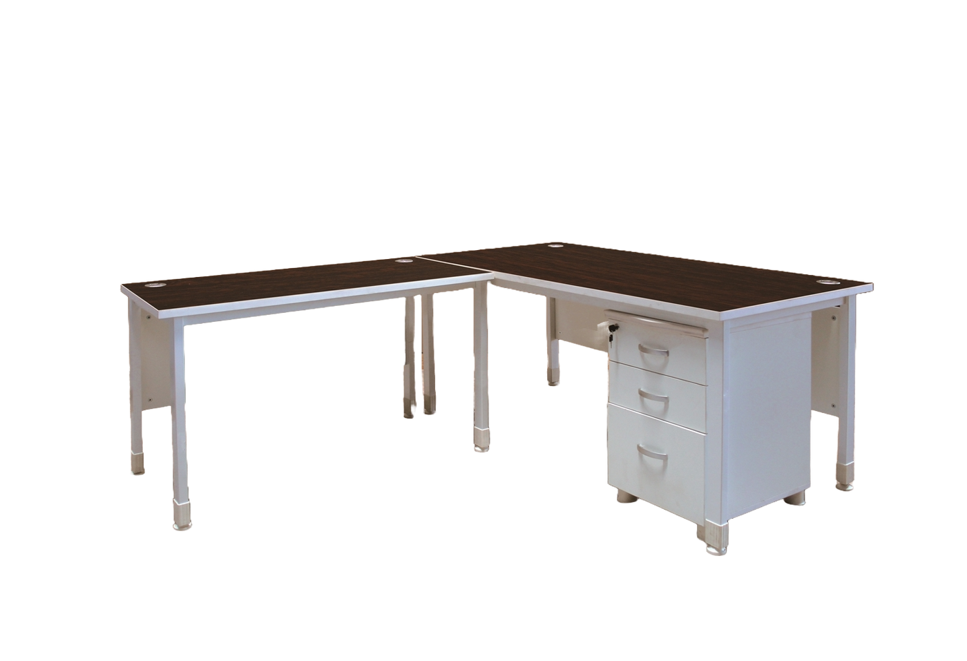 Mahogany & White Office Desk