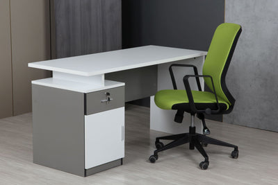 Grey & White Two Tone Office Desk