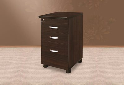 Mahogany Three Drawer Mobile Office Desk Pedestal